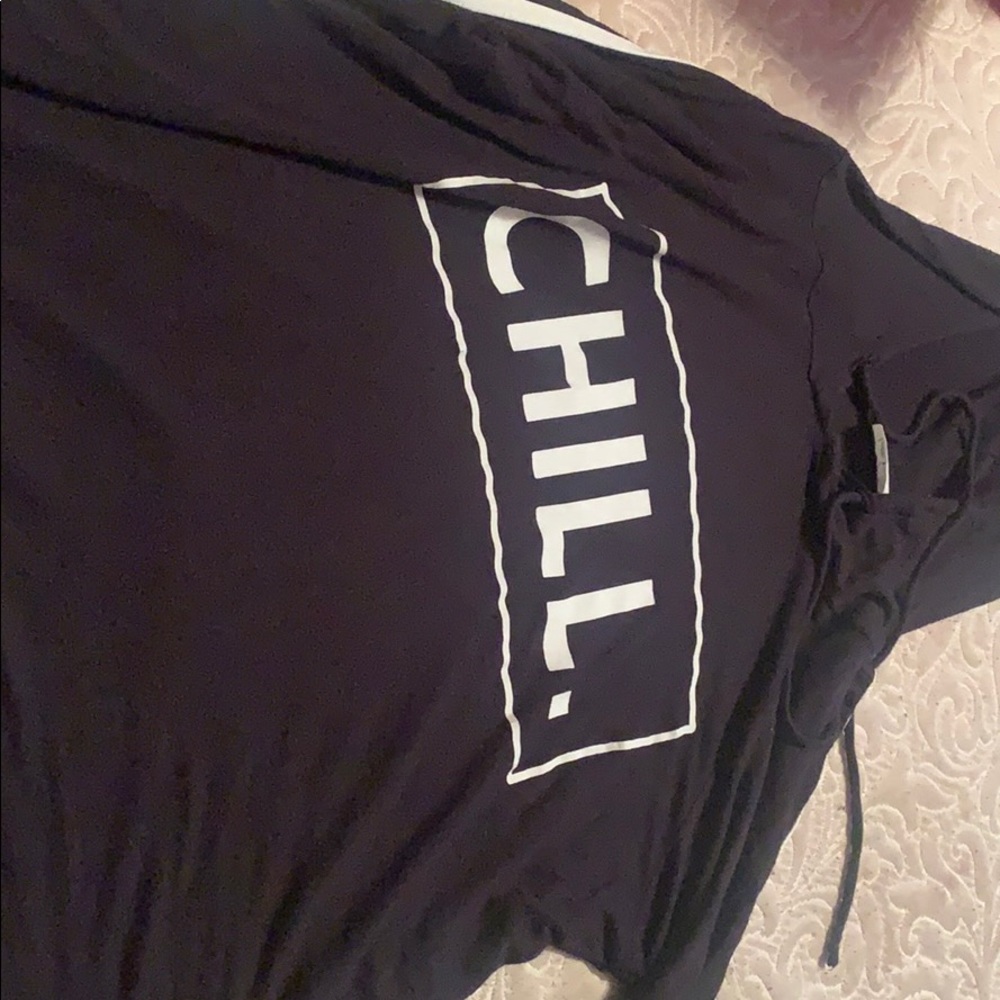 black/white shirt/hoodie